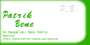 patrik bene business card